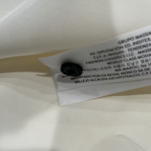 Massimo Dutti Studio tuxedo style silky oversized button up dress cream/black M - Picture 12 of 14